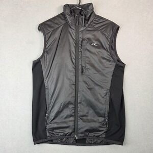 KJUS Vest Mens Small Black PrimaLoft Insulated Zip Pockets Golf Ski Small Flaw